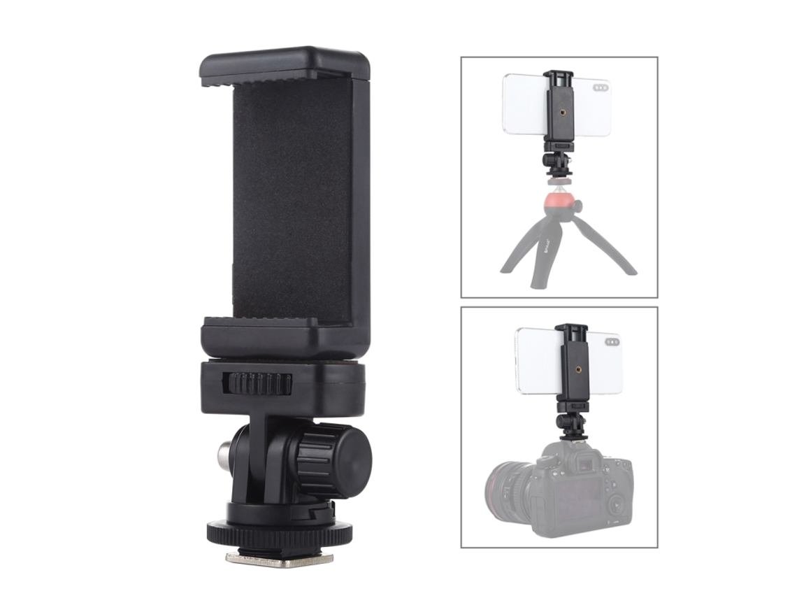 Adaptador De Sapata Fria Com Rosca De 1/4 De Polegada Para Tripé Com Clipe Para Celular