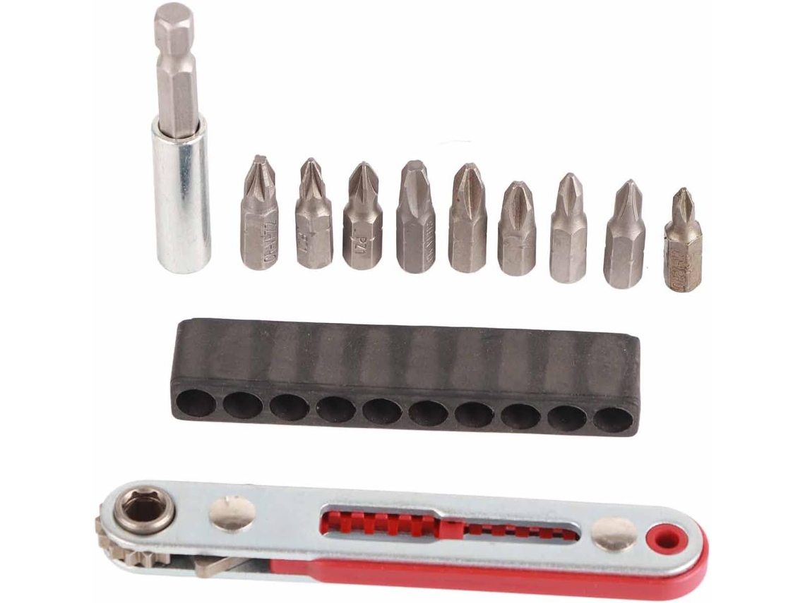 Jogo De Bits Para Chave Com 2 E Fenda 1/4" Em Aço Cromo-vanádio.