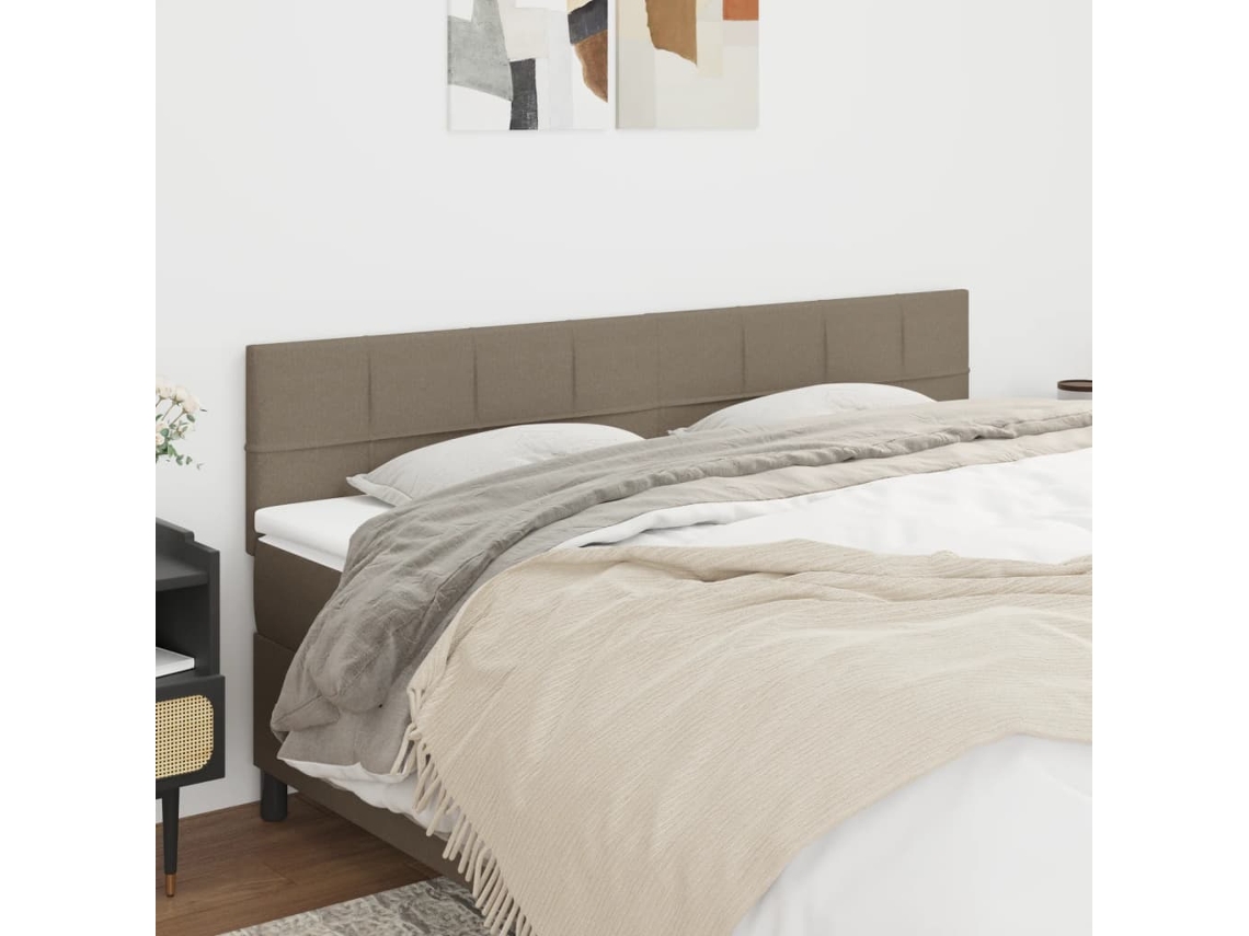 Vidaxl Cabeceiras Cinzento-acastanhado 160x5x78/88 Cm Tecido