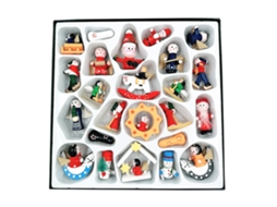 Laxiscreed Kit De 24 Pratos Natalícios Com Enfeites De Madeira Pequenos Para Árvore De Natal