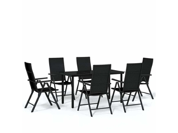 Maison Exclusive - 7 Pcs Conjunto De Jantar Para Jardim Preto