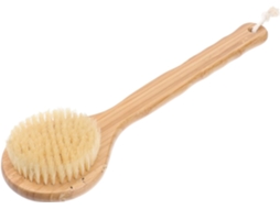 Escova De Banho Healvian Com Cerdas Naturais, Escova Esfoliante Corporal Com Cabo Longo Para Remover Impurezas E Excesso