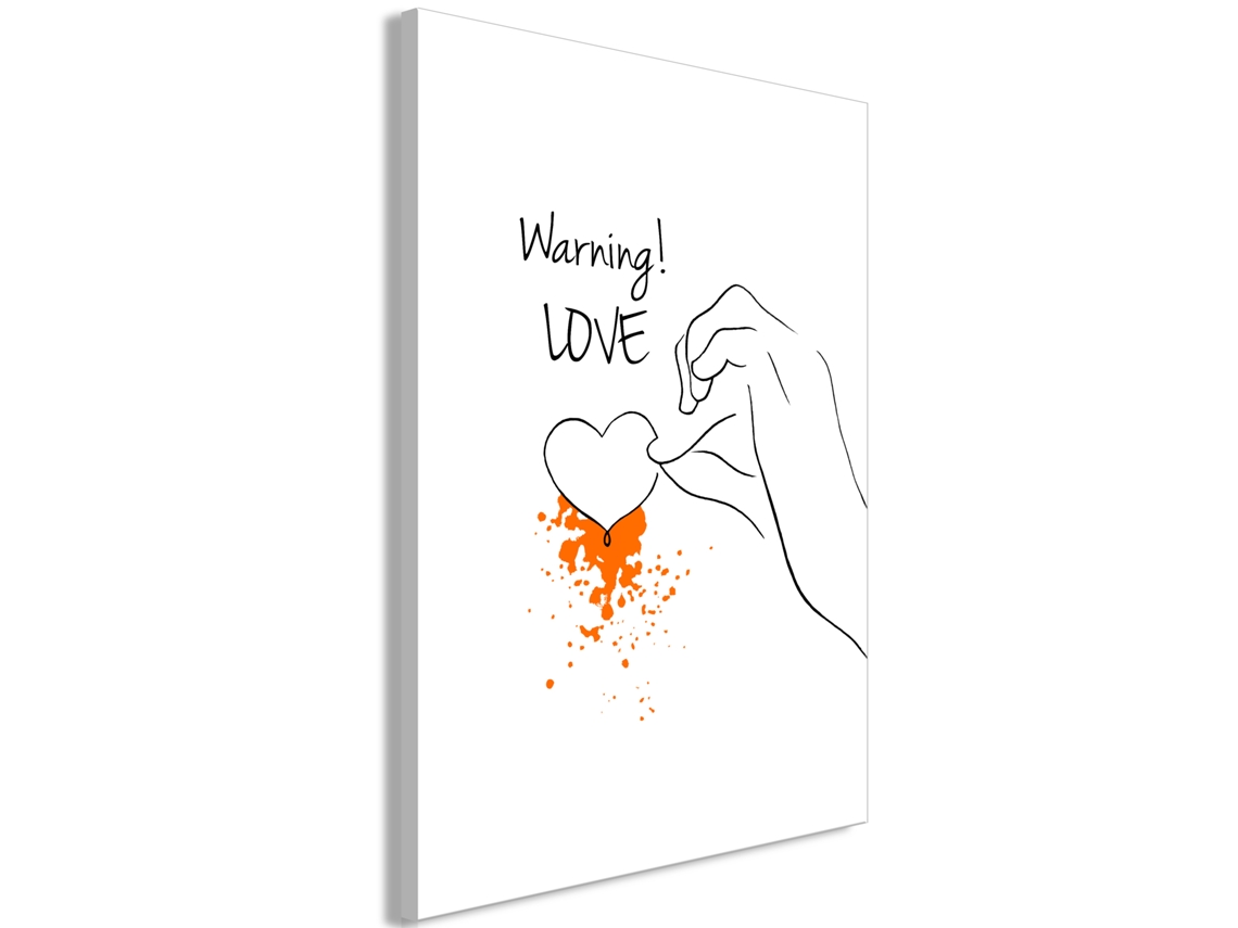 Quadro ARTGEIST Warning! Love (1 Part) Vertical (20x30)
