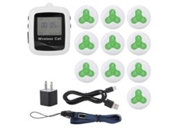 Sistema De Pager Para Restaurantes Com 10 Transmissores E Receptor De Pulso Móvel Sem Fio Ctw07 + Ctt23