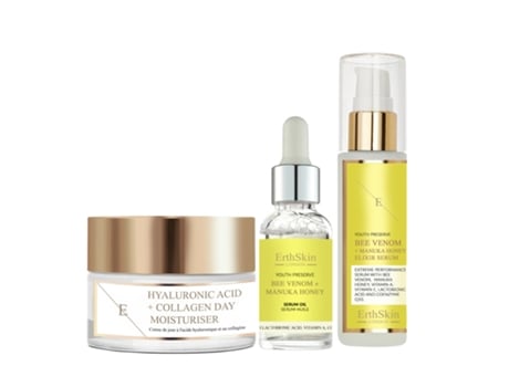 Kit Veneno De Abelha Mel De Manuka Creme, Elixir E Óleo Erth Skin London (3un)