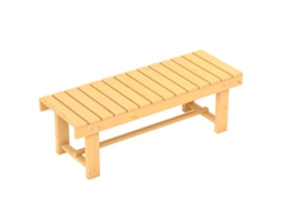 Banco Madeira Natural 110x38x35cm, 2l, À Prova Intempéries, 250kg. Ge
