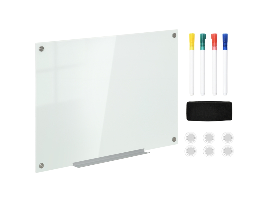 Quadro Branco Magnético 90x60cm 4 Marcadores 6 Ímãs Apagador VELTRIX