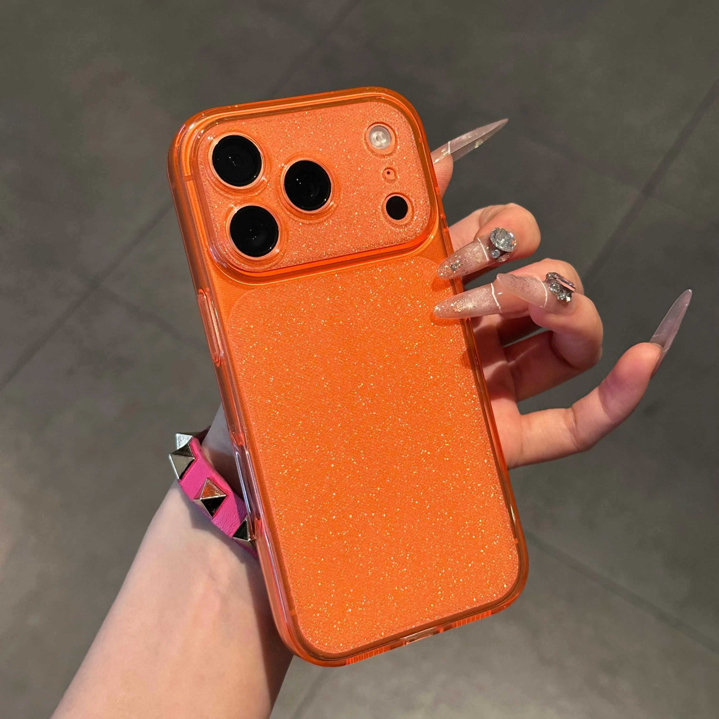 Capa De Celular Em Tpu De Silicone Macio E Brilhante (laranja Para Iphone 17), Resistente A Impactos, Transparente E Ultrafina.