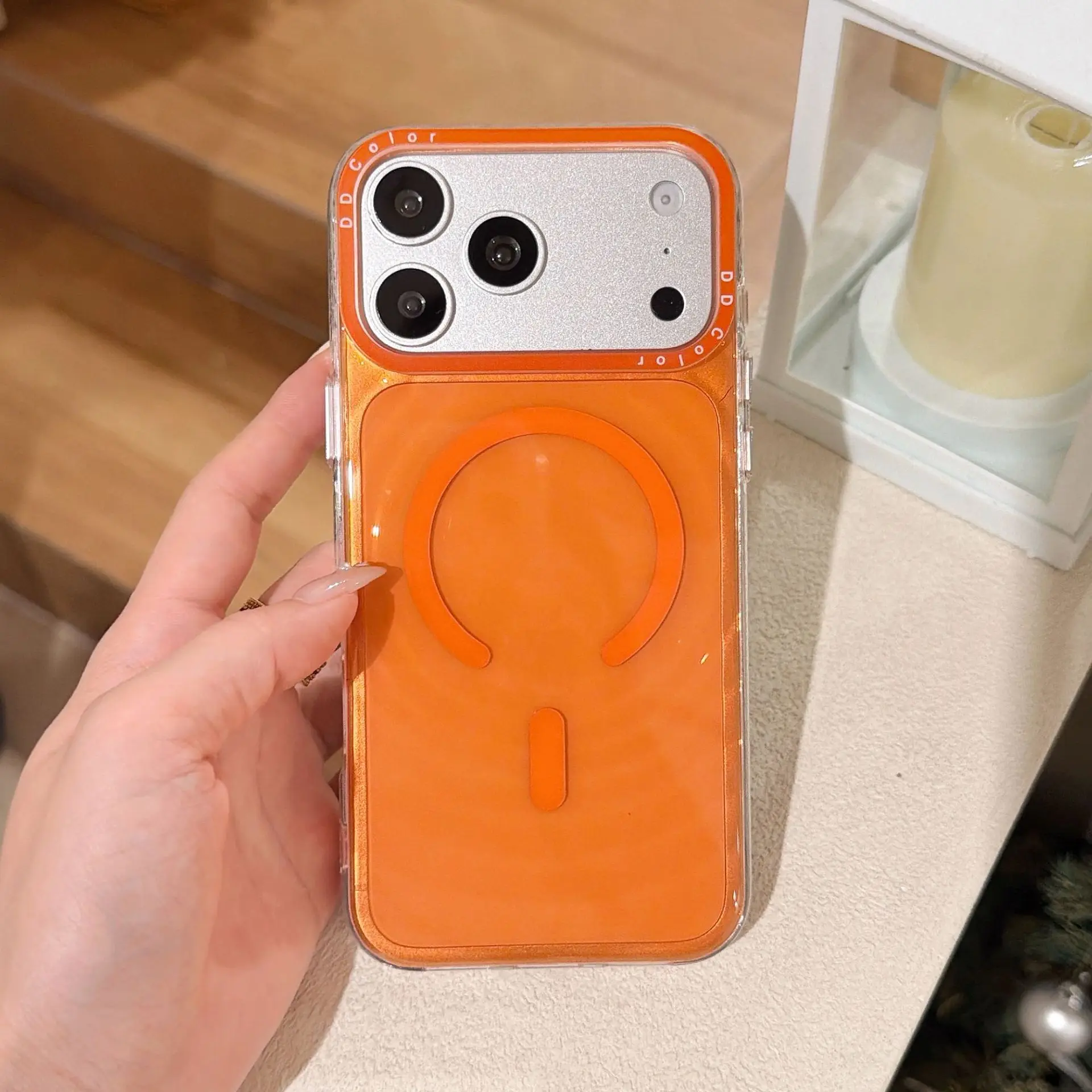 (laranja, Iphone 14) Capa Para Celular Com Listras Onduladas 3d, Resistente Ao Amarelamento, Transparente E À Prova De Choque.