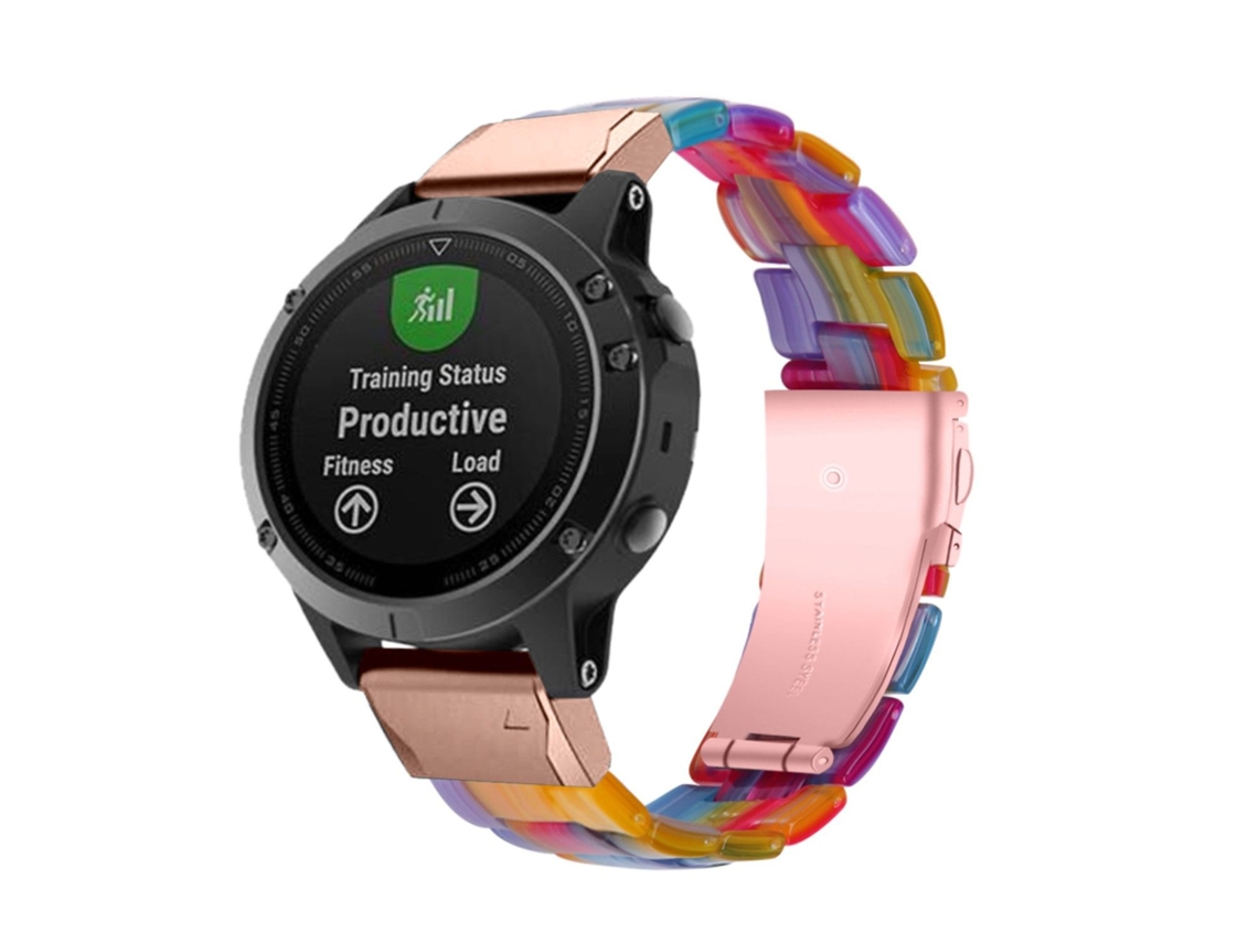 Bracelete Resina Premium para Garmin MARQ Aviator Rainbow