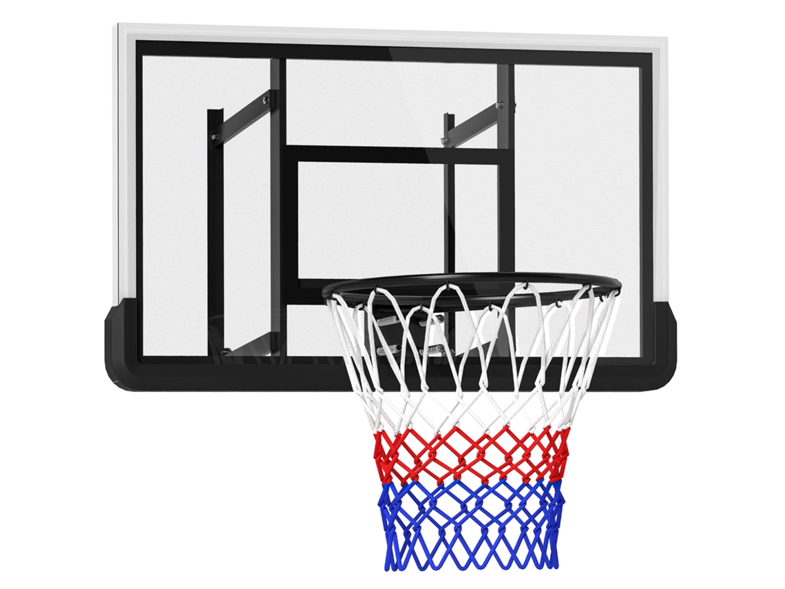 Cesta De Basquete De Parede, Aro Com Mola, Tabela Resistente A Quebras, Preta