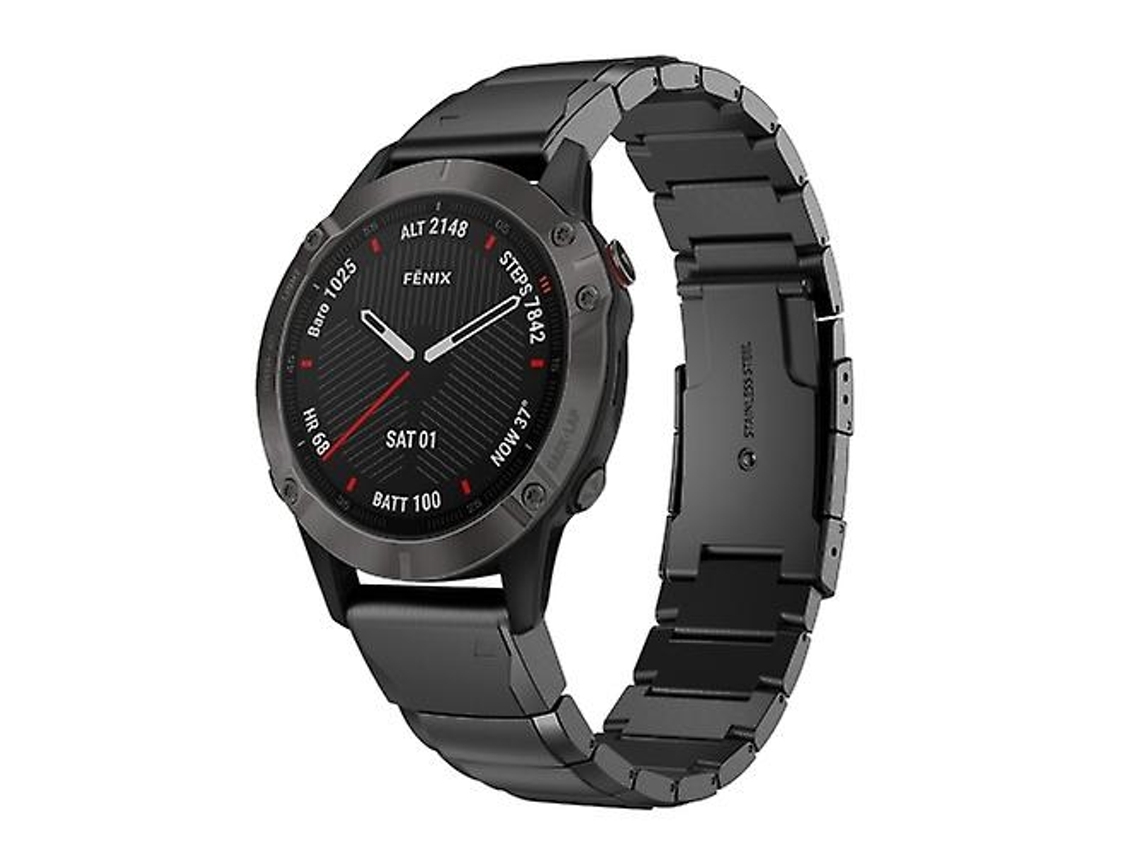 Lurelia Pulseira, Compatível Com Garmin Fenix 6x Safira 26mm Tartaruga Aço Inoxidável Preta
