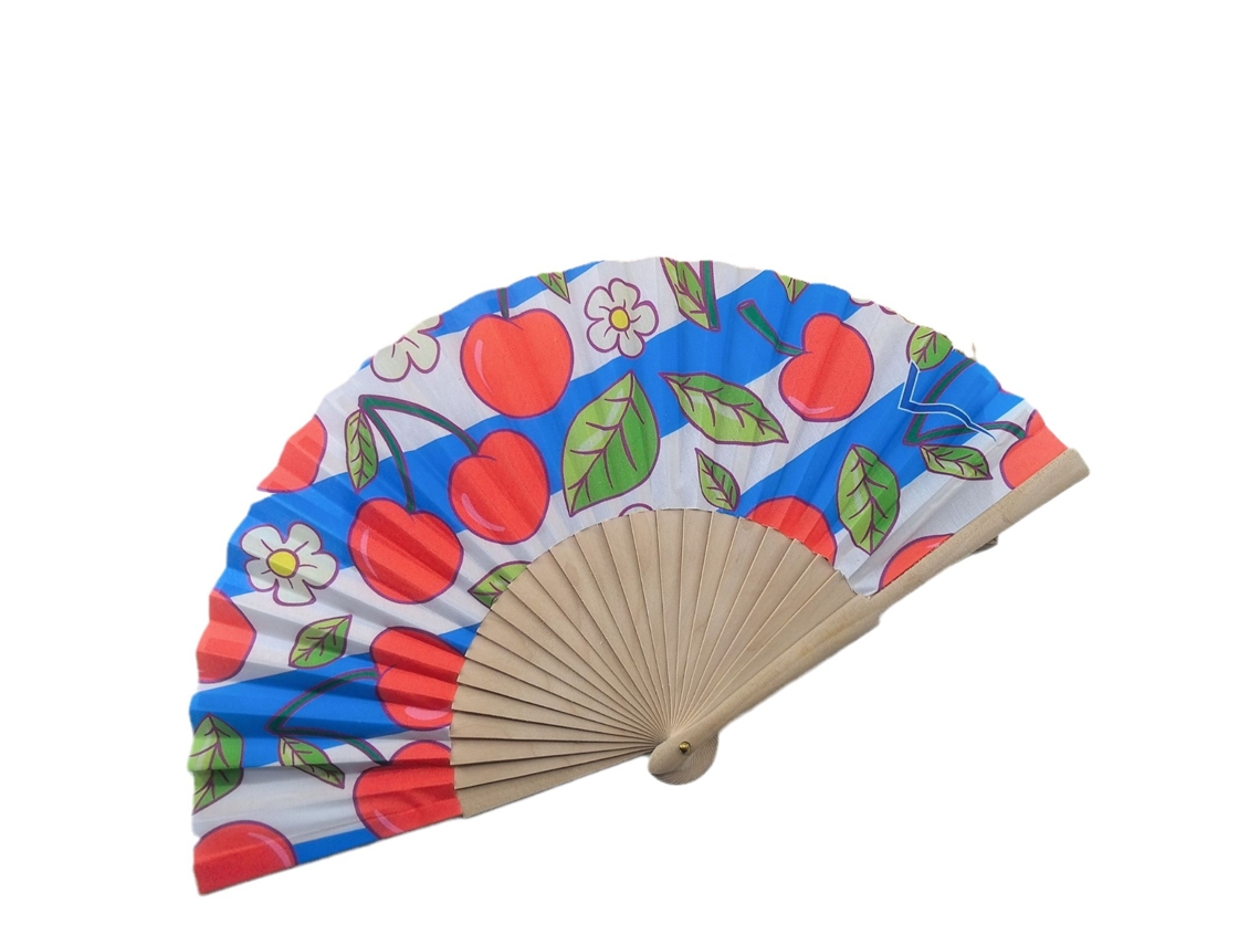 Design De Um Leque De Bambu De 23 Cm Feito De Madeira.