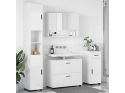 Vidaxl Conjunto De Móveis Para Banheiro 4 Unid. Branco Brilhante