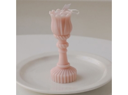 Vela Aromática Forma Tulipa Rosa Decoração Casa Presente