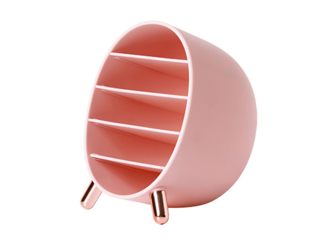 Organizadora de Maquiagem com 5 Compartimentos Pp para Batons Gloss Lápis de Olhos Rosa | S/MARCA