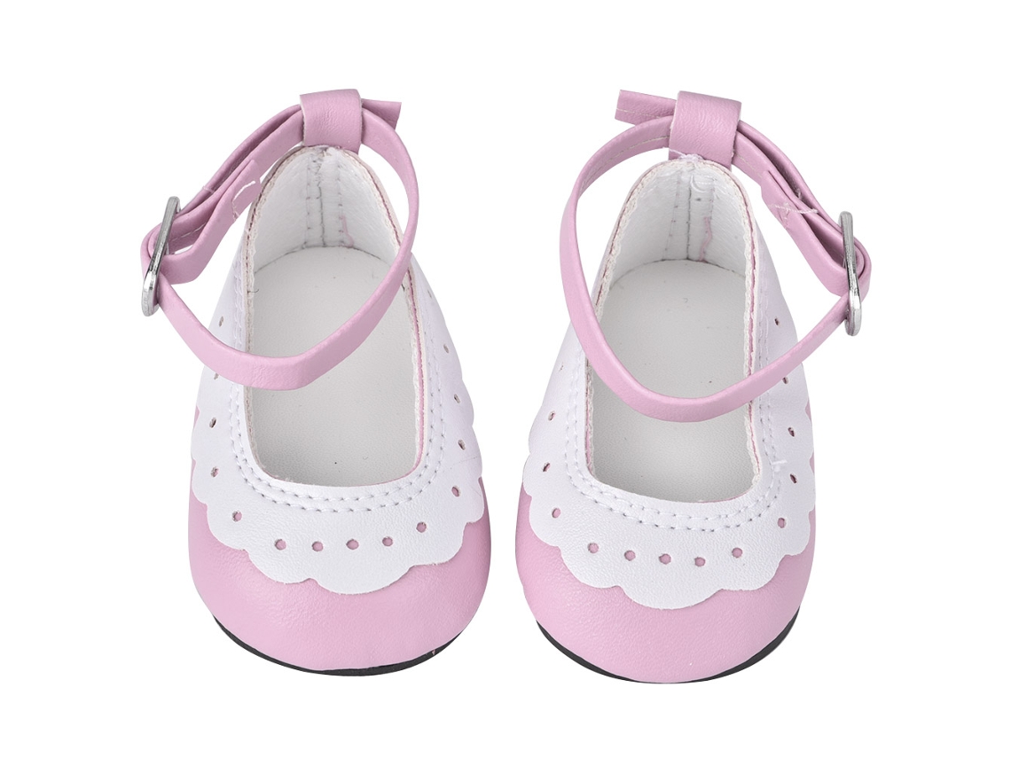 Primerox sapatos de Couro Artificial com Recorte de Renda para Boneca de 18 Polegadas (b378)