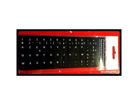 Adesivo Azerty Branco Sobre Fundo Preto Generik