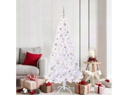 Vidaxl Árvore De Natal Artificial Com 300 Leds Branco 180 Cm Pvc E Aço