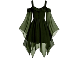 Fasst vestido Gótico Sexy com Ombros Descobertos para Halloween