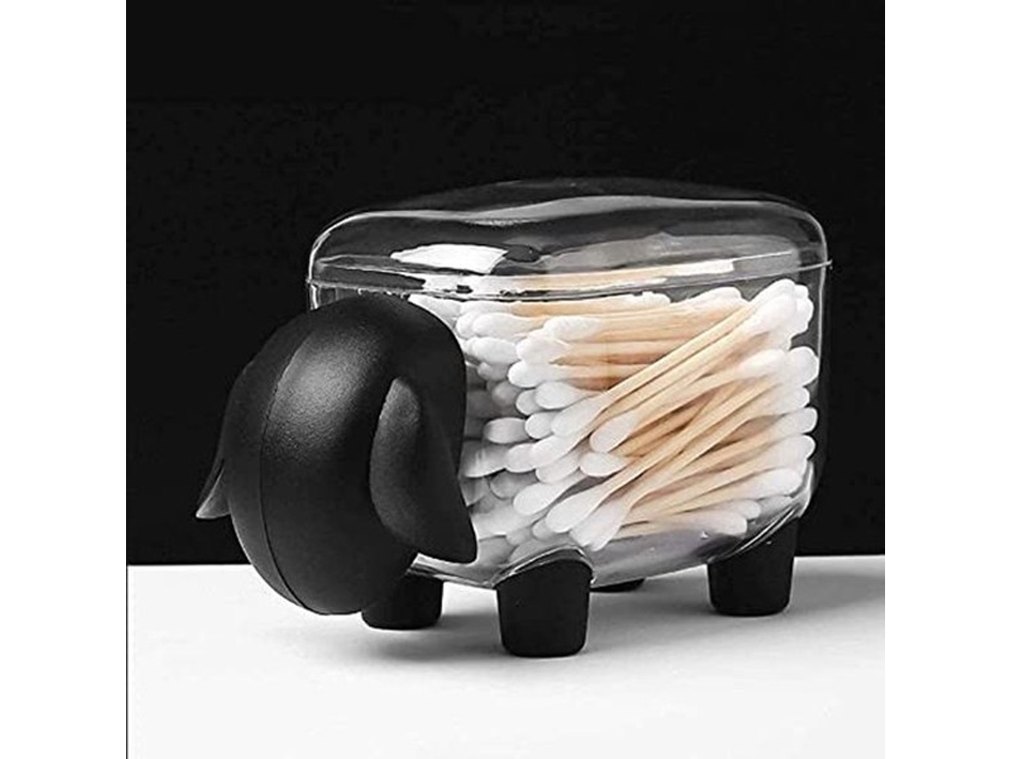 Caixa De Armazenamento Com Tampão - Organizador De Escritório - Boneca Ovelha De Papel - Madeira Sustentável Pp/ps - Dimensões 13x7,5x8 Cm
