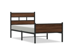 Bed Frame, Bed Frames Vidaxl Marrom Madeira Processada (75 X 190 Cm)