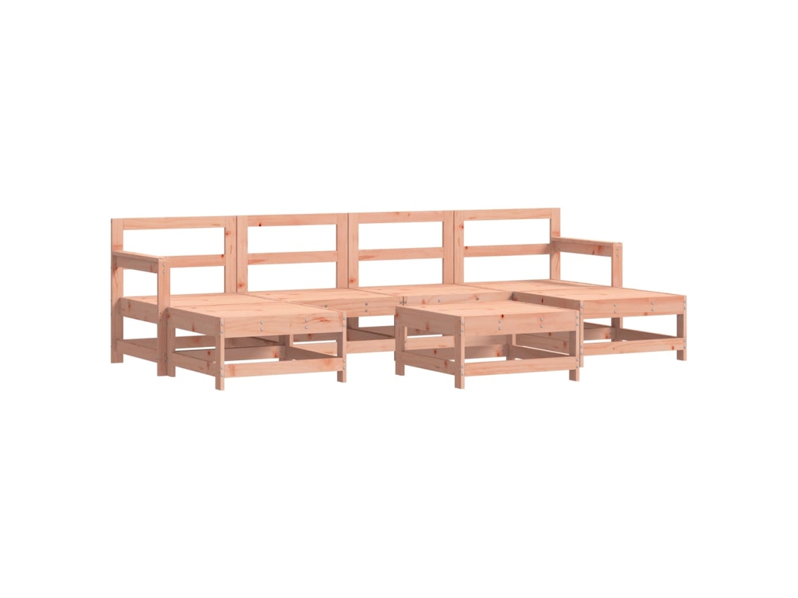 Maison Exclusive - 7 Pcs Conjunto Lounge De Jardim Madeira De Douglas Maciça