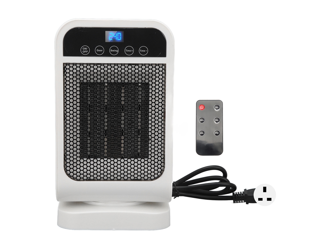 2026 calefactor Vertical com Cabeça Oscilante 1500w Controle Remoto Tela Tática Silencioso Banho Lar Plug Uk 220v Ptc