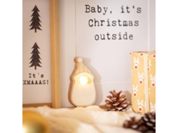 Papai Noel De Led Em Madeira Com Bateria Natural