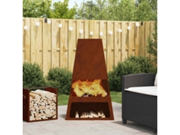 Vidaxl Fire Pit Ferro Enferrujado Aço Resistente Às Intempéries