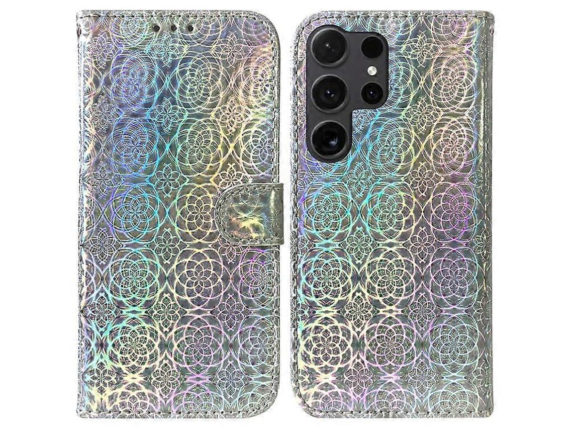 Capa De Couro Com Suporte Para Samsung Galaxy S25 Ultra Com Estampa De Flores Deslumbrantes