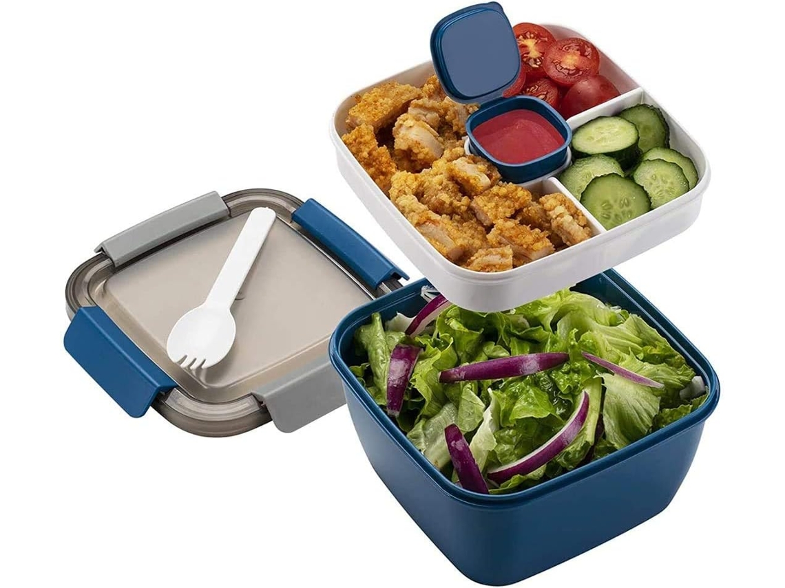 Lancheira Com Compartimentos Separados, Ideal Para Salada, Própria Para Lava-louças, Tigela Para E Frutas, Perfeita Para Escola