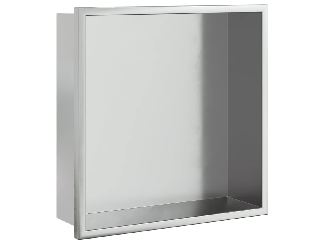 MAISON EXCLUSIVE Nicho de Parede para Duche em Desintoxicante Prata Escovada 32x32x9 cm