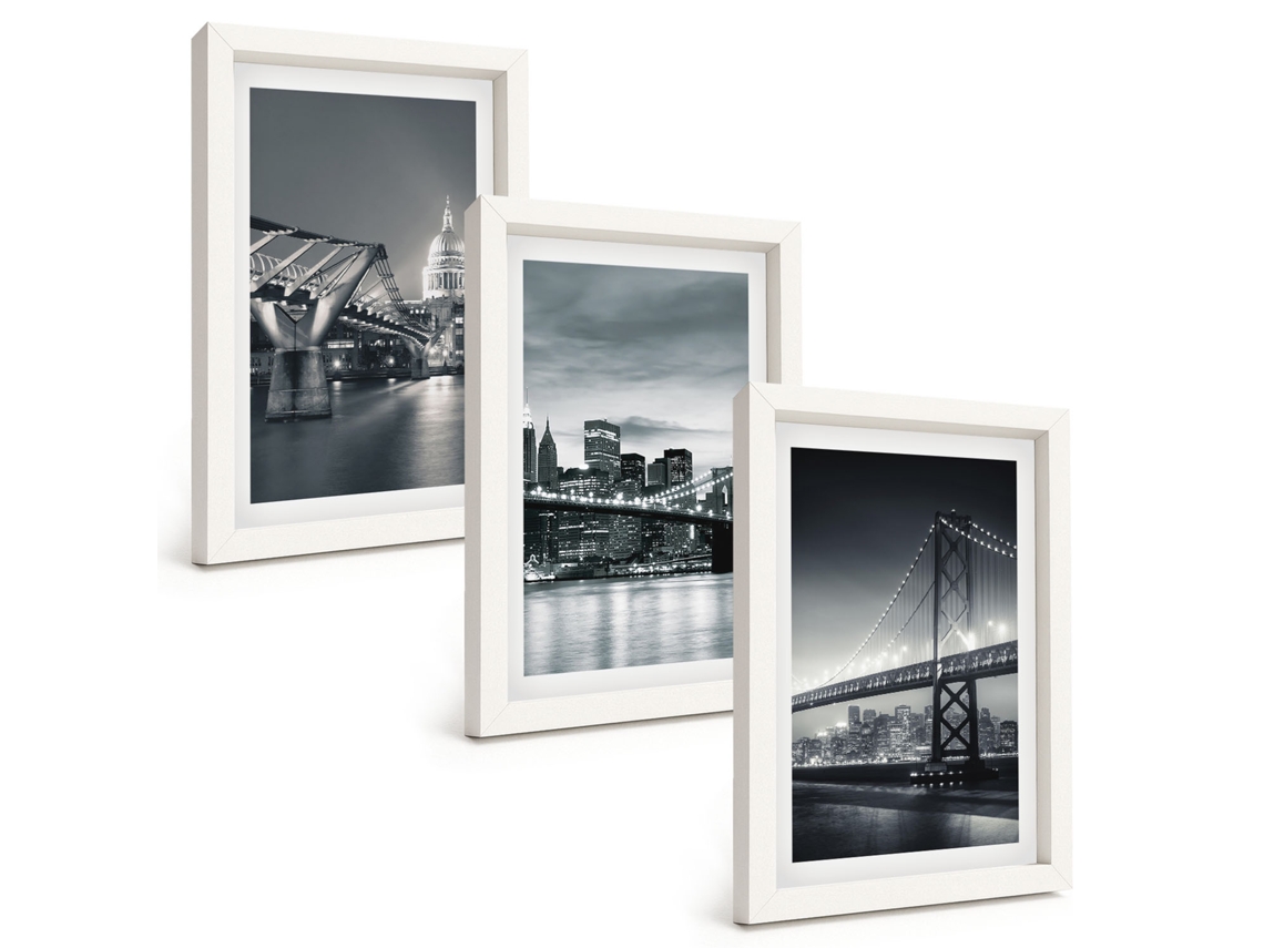 Composição De Quadros Pontes, Arquitetura Urbana, Cinza Espelharte (3 Peças 20x30 Cm)