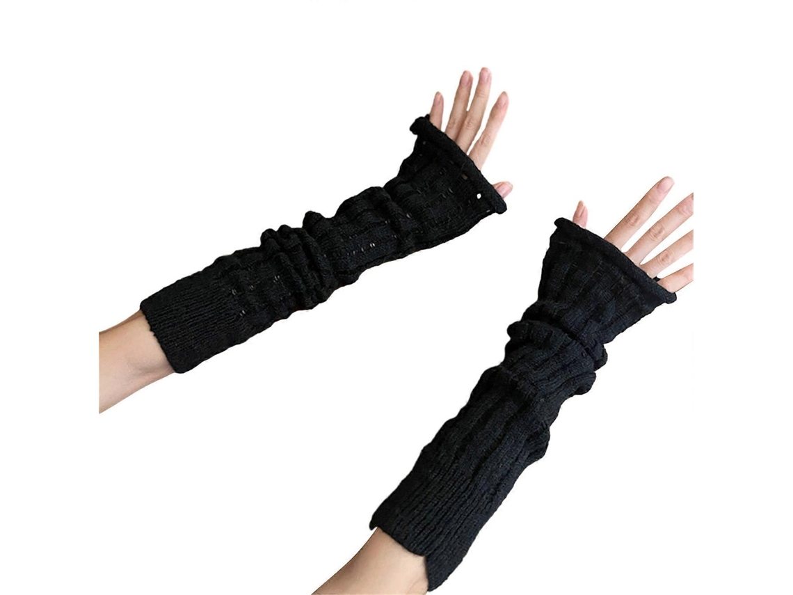 Luvas De Tricô Sem Dedos, Manga Curta, Estilo Anos 2000, Luvas Para Aquecer Os Pulsos, Ideais Para Halloween, Baile De Máscaras E Formatura, Na C