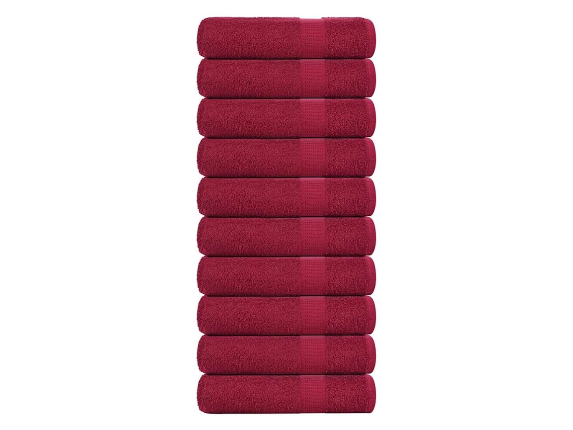 Vidaxl Toalhas De Mãos Frogn 10 Pcs 50x100 Cm 360 G/m² Bordô