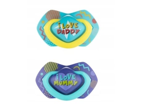 Canpol, Chupeta De Silicone Neon Love 0 6m, Azul Conjunto De 2