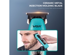 Preta Vgr V299 Máquina Cortar Cabelo Profissional 2000mah Lâmina Cerâmica Usb 5 Velocidades Visor Led Design Elegante Homens