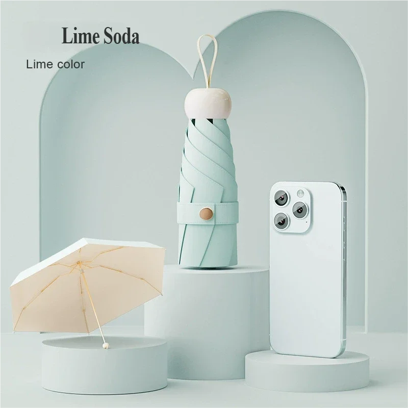 (verde 6k) Guarda-chuva Cápsula De Luxo, Guarda-chuva Elegante Feminino Com Proteção Solar