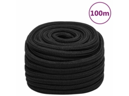 Vidaxl Corda De Barco 20 Mm 100 M Polipropileno Preto Completo
