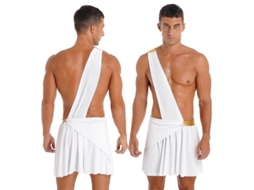 Traje De Cosplay Guerreiro Masculino Com Saia Conjunto De Filme E Tv Tiaobug Tamanhos Ss A 3xl Novo Um Branco