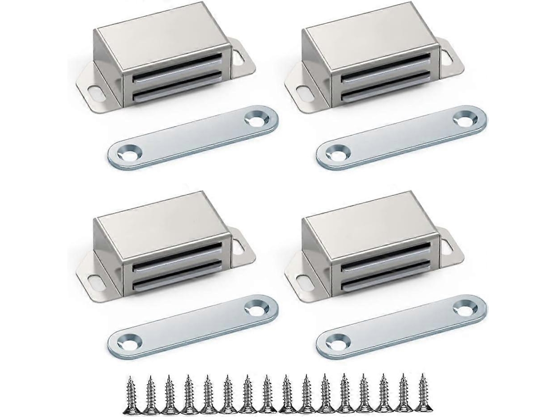 Fechadura magnética para portas, 4 peças, aço inox 304 | S/MARCA