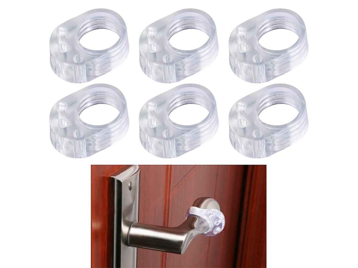 Conjunto De 6 Protetores De Parede Para Maçanetas De Portas, Em Pvc.