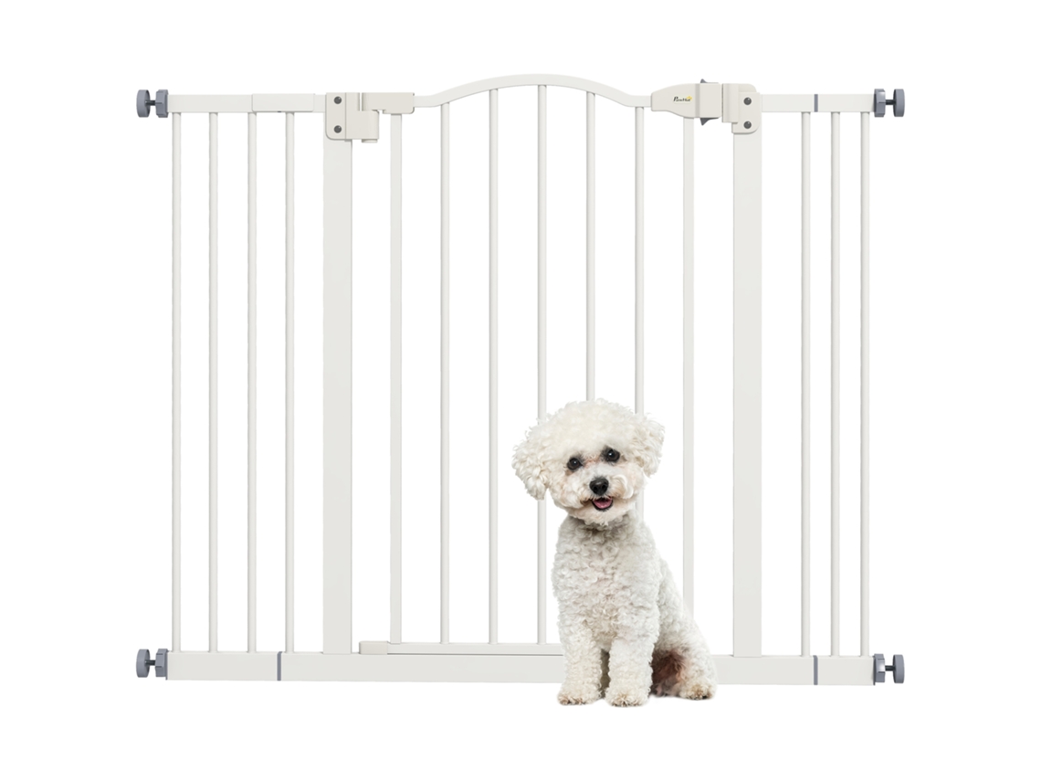 Barreira de segurança ajustável para cães 74-100cm com extensões branco | S/MARCA