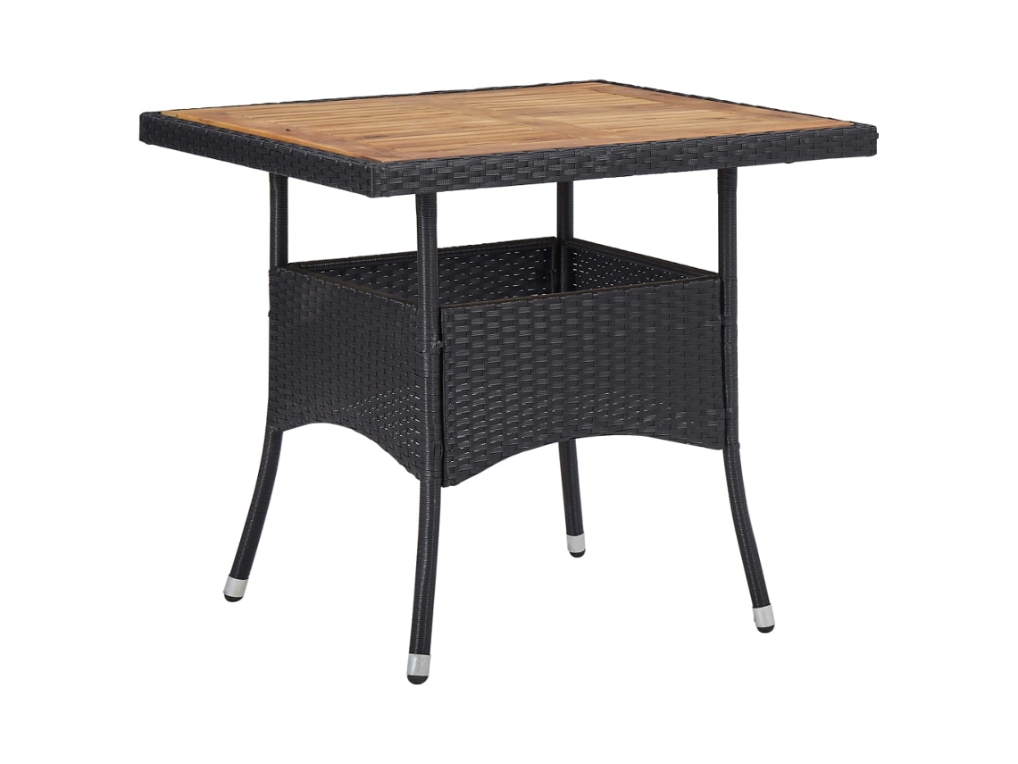 Maison Exclusive - 3 Pcs Conj. Jantar Para Jardim Vime Pe E Madeira Acácia Preto