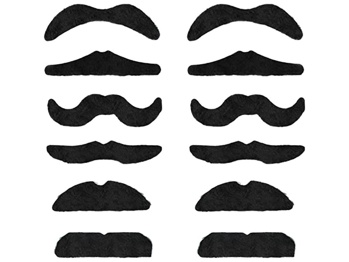 Nova Line conjunto de 12 Barbas Falsas Autoadesivas para Fancy Dress com Estilos Variados