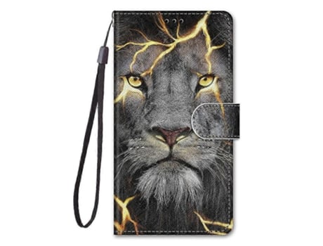 Nova Capa Compatível Com Xiaomi Poco M3, Capa Com Compartimentos Magnéticos Para Cartões, Estampa Criativa De Leão Sinistro, Capa Tipo Carteira
