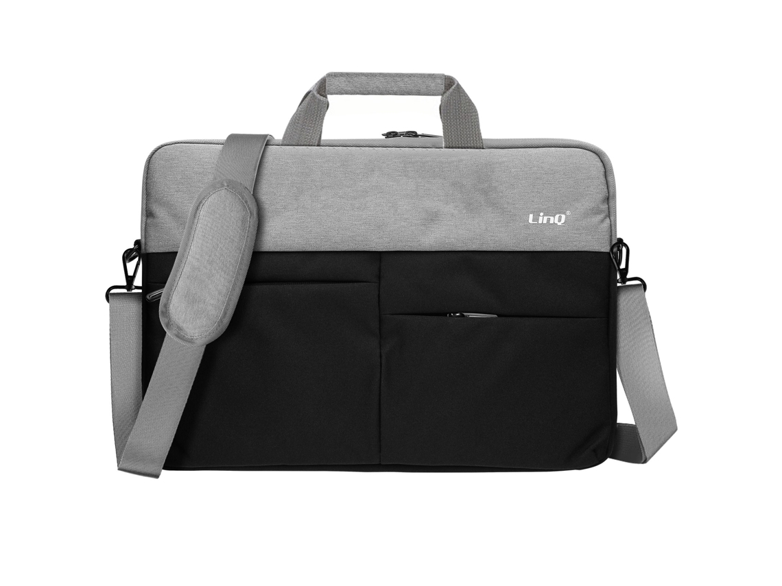 LinQ Briefcase Computador portátil e computador de 14 com vários compartimentos Preto