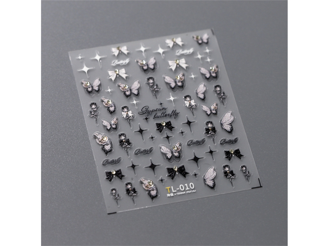 Adesivos De Unhas 5d Estilo Japonês, Kit De Acrílico Com Película Deslizante Para Unhas Faça Você Mesmo