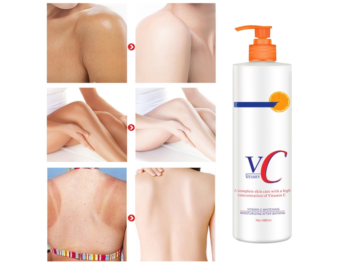 Loción Corporal Com Vitamina C 480ml - Hidratação Ultra 24h, Suaviza E Restaura Elasticidade Da Pele Seca